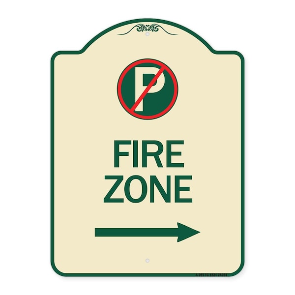 Signmission No Parking Symbol and Right Arrow Heavy-Gauge Aluminum Architectural Sign, 24" x 18", TG-1824-24654 A-DES-TG-1824-24654 - main